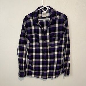 Mossimo Supply Co. Purple and Black Checkered Shirt